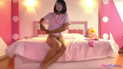 SisK-Feminisierungstraining mit der süßen Pinky Seifuku EP5: Sommerkleid ausziehen