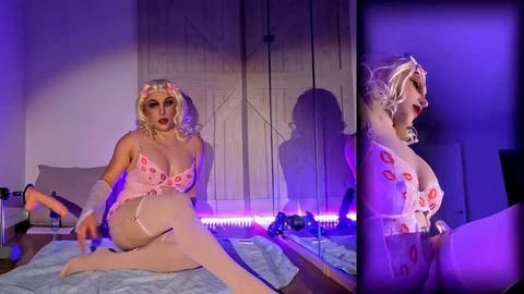 Nachtspaß mit einer pink-ash-blonden Premierenbesucherin und ihrer Sexmaschine