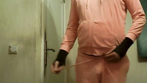 Pink sissy, crossdresser boobs