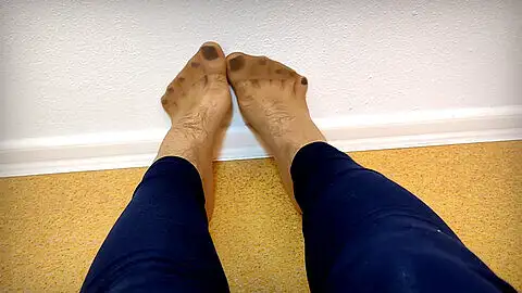 Ladyboy nylon feet, feet