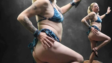 Preciosa chica trans emo es azotada en público con un sexy striptease