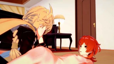 Yaoi, вытекающая сперма